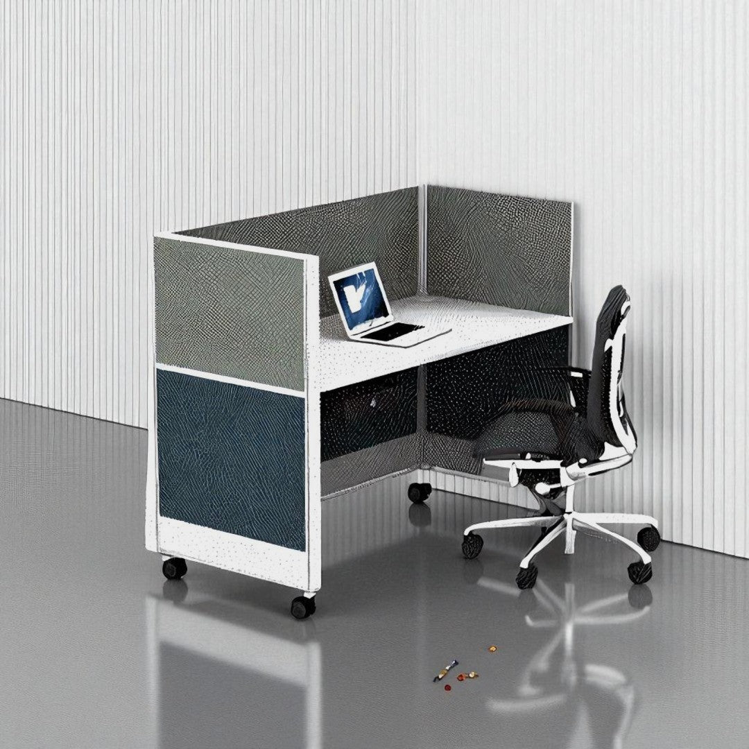 Cubicle Compact 1-Way Cubicle Workstation – Compact Single Desk with Privacy Panels ...