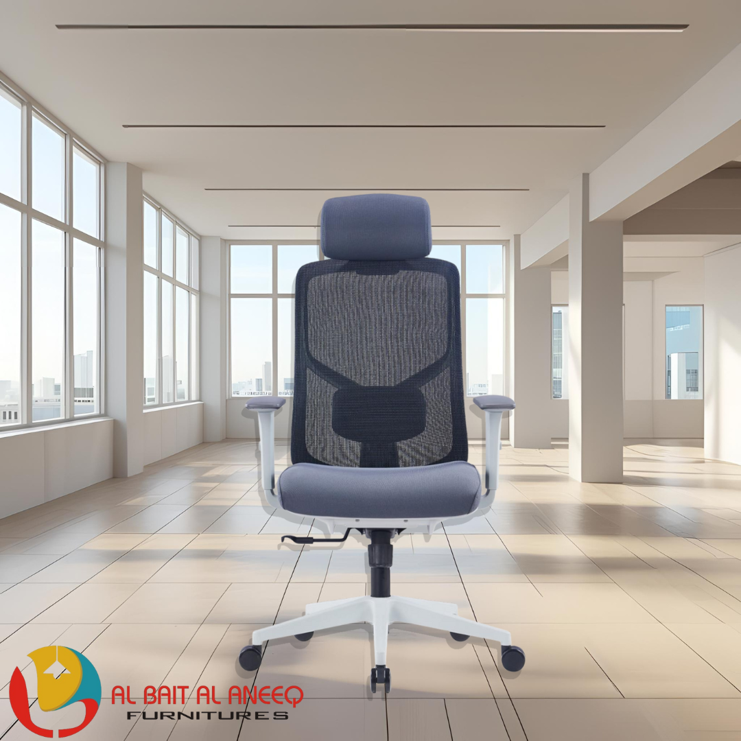High Back Mesh Chair with White Frame