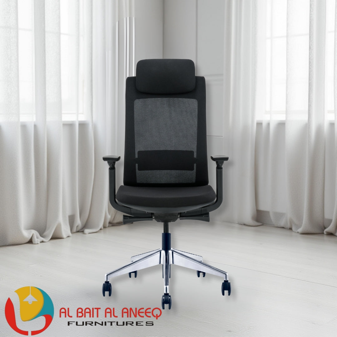 High Back Mesh Chair with Tilt Function & Padded Headrest