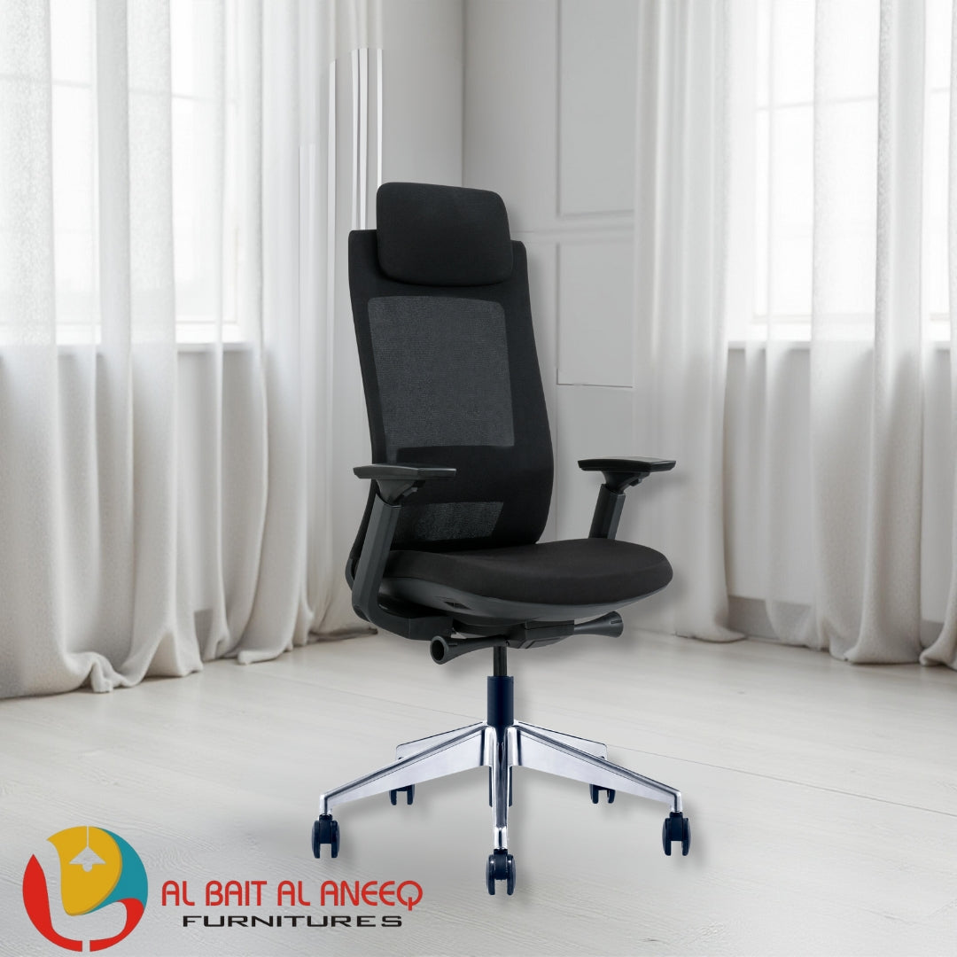 High Back Mesh Chair with Tilt Function & Padded Headrest