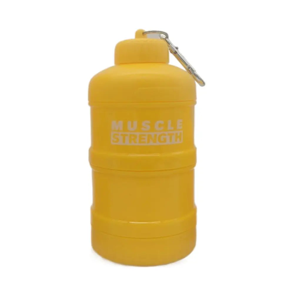 1/2/3-layer Plastic Protein Powder Box Portable Layered Storage Funnel Fitness Supplement Bottle with Mountaineering Buckle