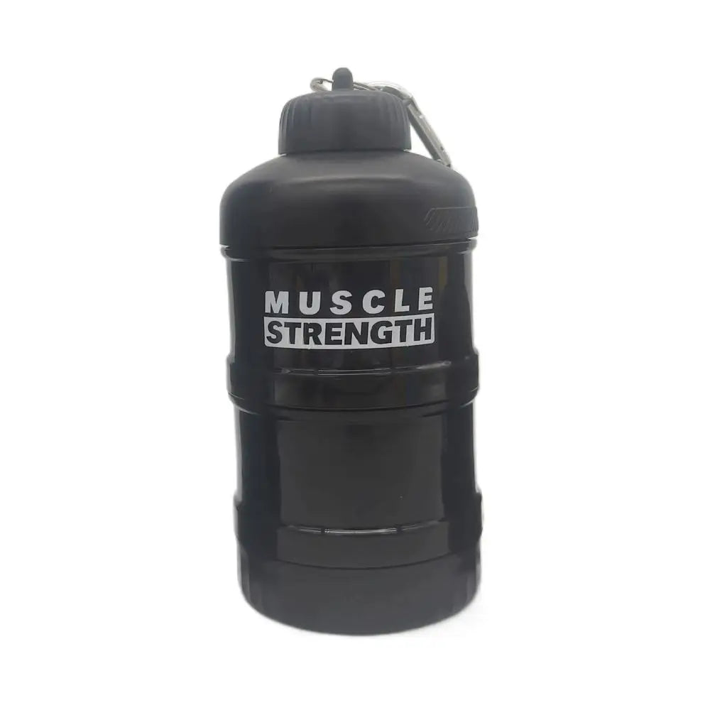 1/2/3-layer Plastic Protein Powder Box Portable Layered Storage Funnel Fitness Supplement Bottle with Mountaineering Buckle