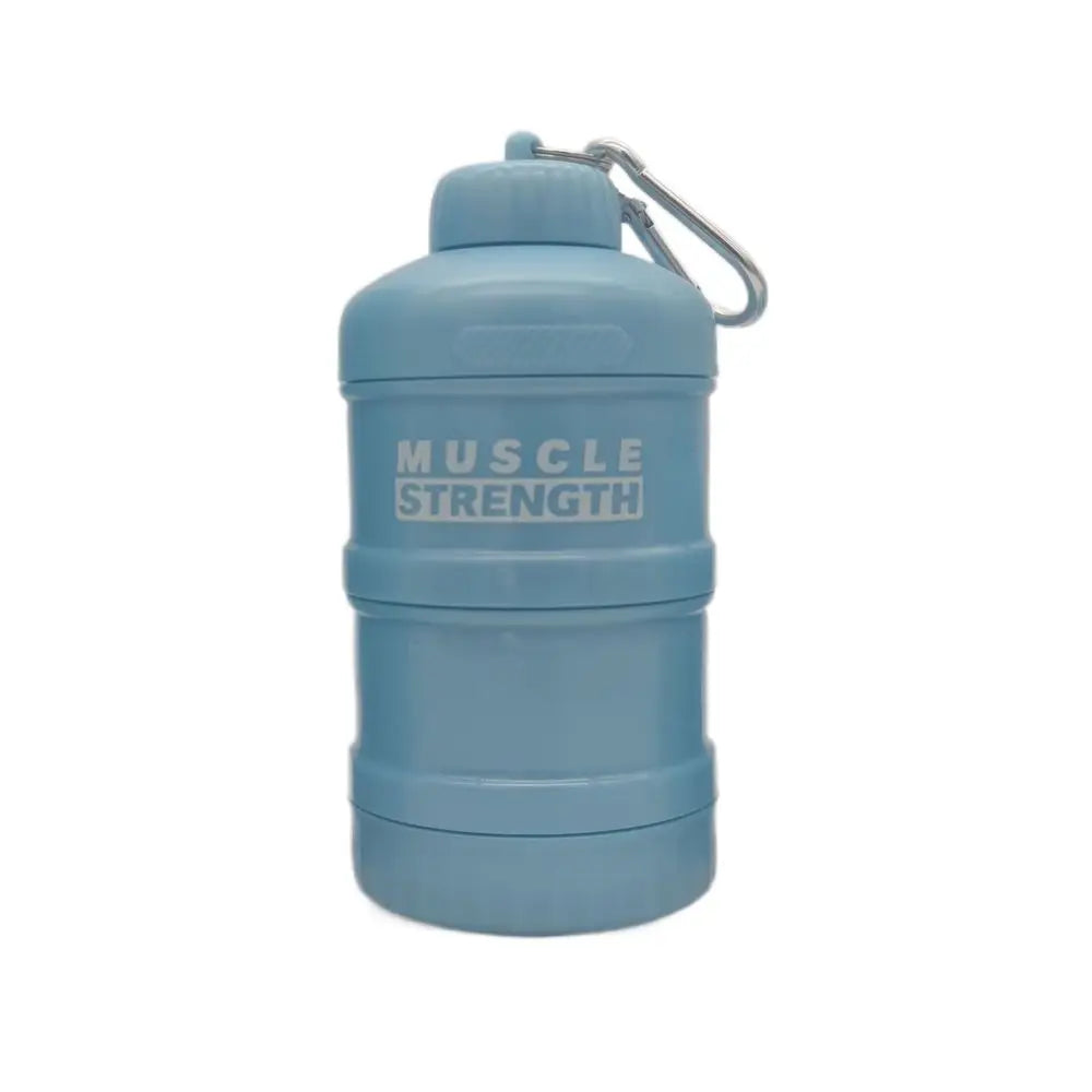1/2/3-layer Plastic Protein Powder Box Portable Layered Storage Funnel Fitness Supplement Bottle with Mountaineering Buckle