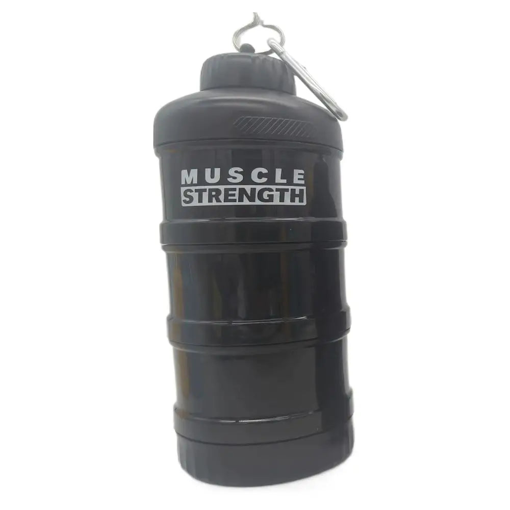 1/2/3-layer Plastic Protein Powder Box Portable Layered Storage Funnel Fitness Supplement Bottle with Mountaineering Buckle