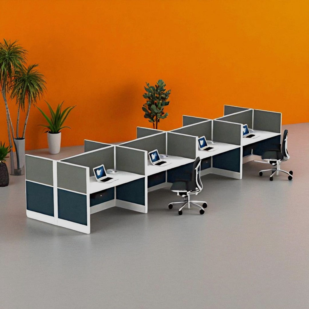 8 way office cubicle workstation
