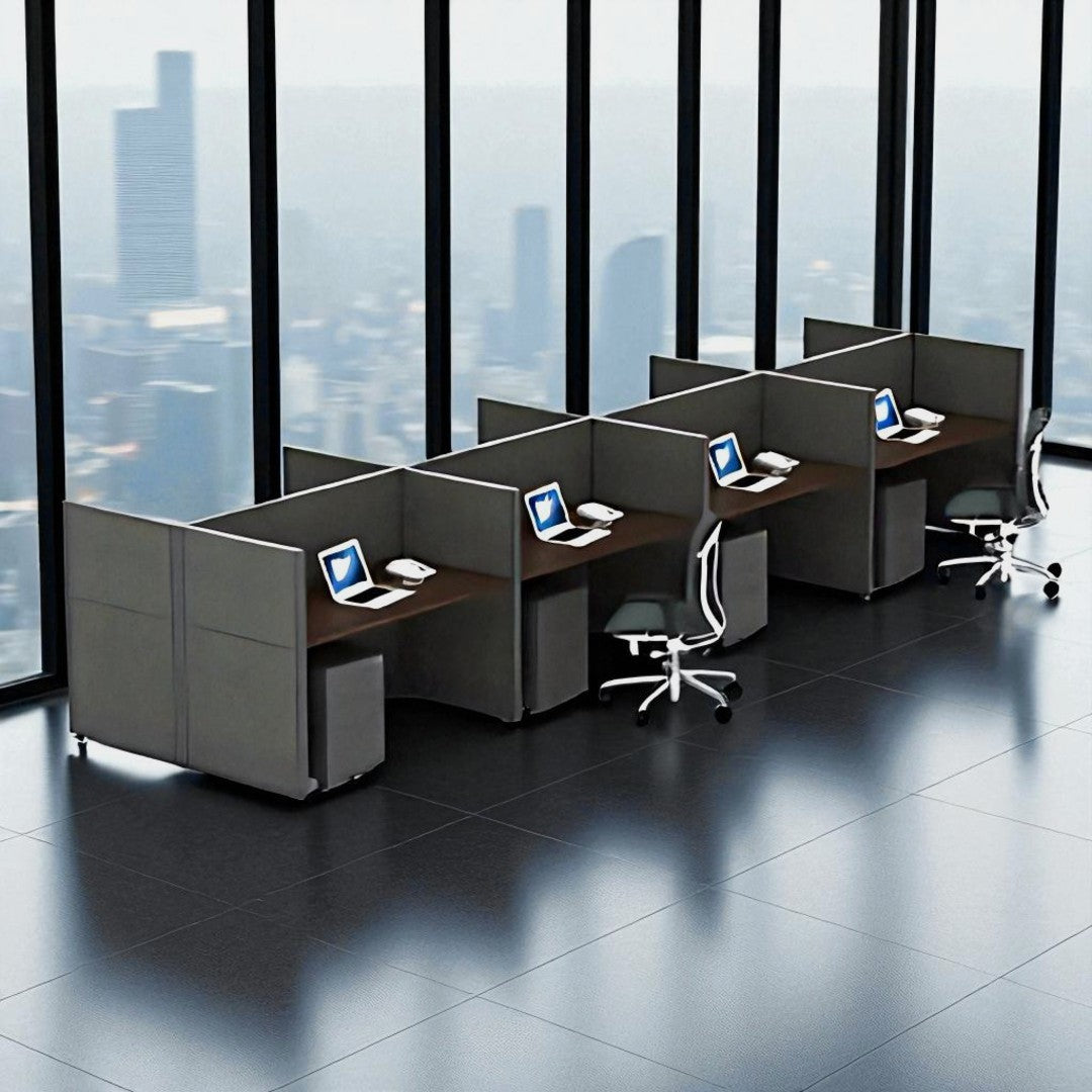 8 way office cubicle workstation