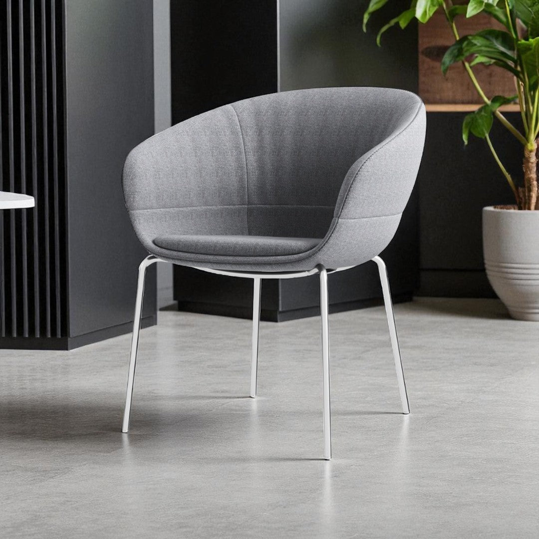 Upholstered Training Room Chair with Metal Frame