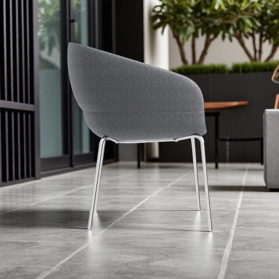 Upholstered Training Room Chair with Metal Frame