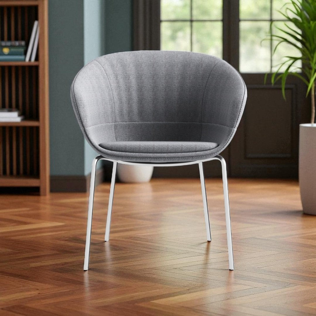 Upholstered Training Room Chair with Metal Frame