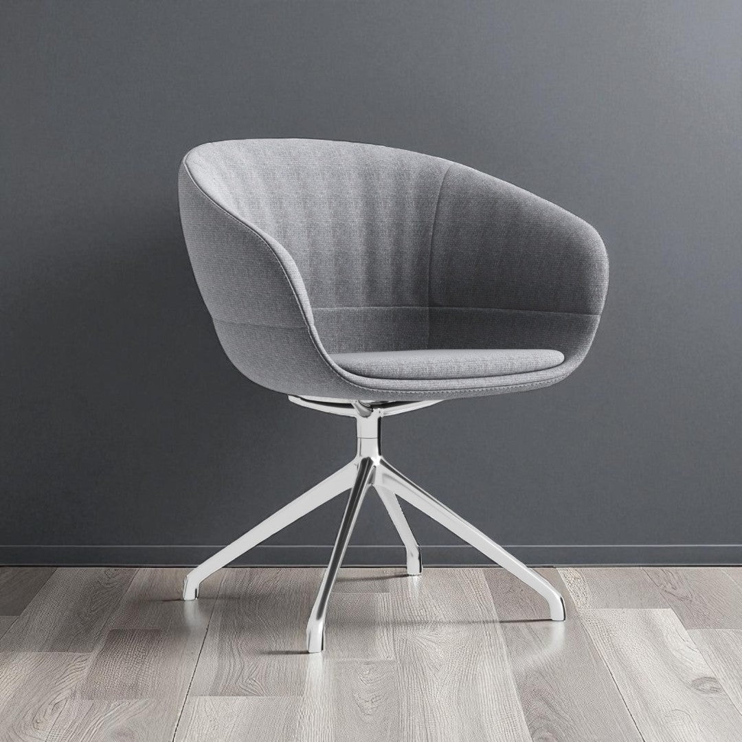 Modern Grey Fabric Training Chair with Chrome Legs