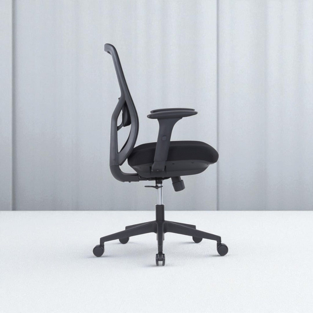 Black office chair on a white background