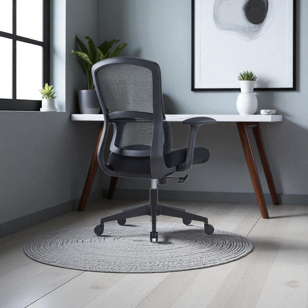 Breathable Mesh Medium Back Office Chair – Black Frame