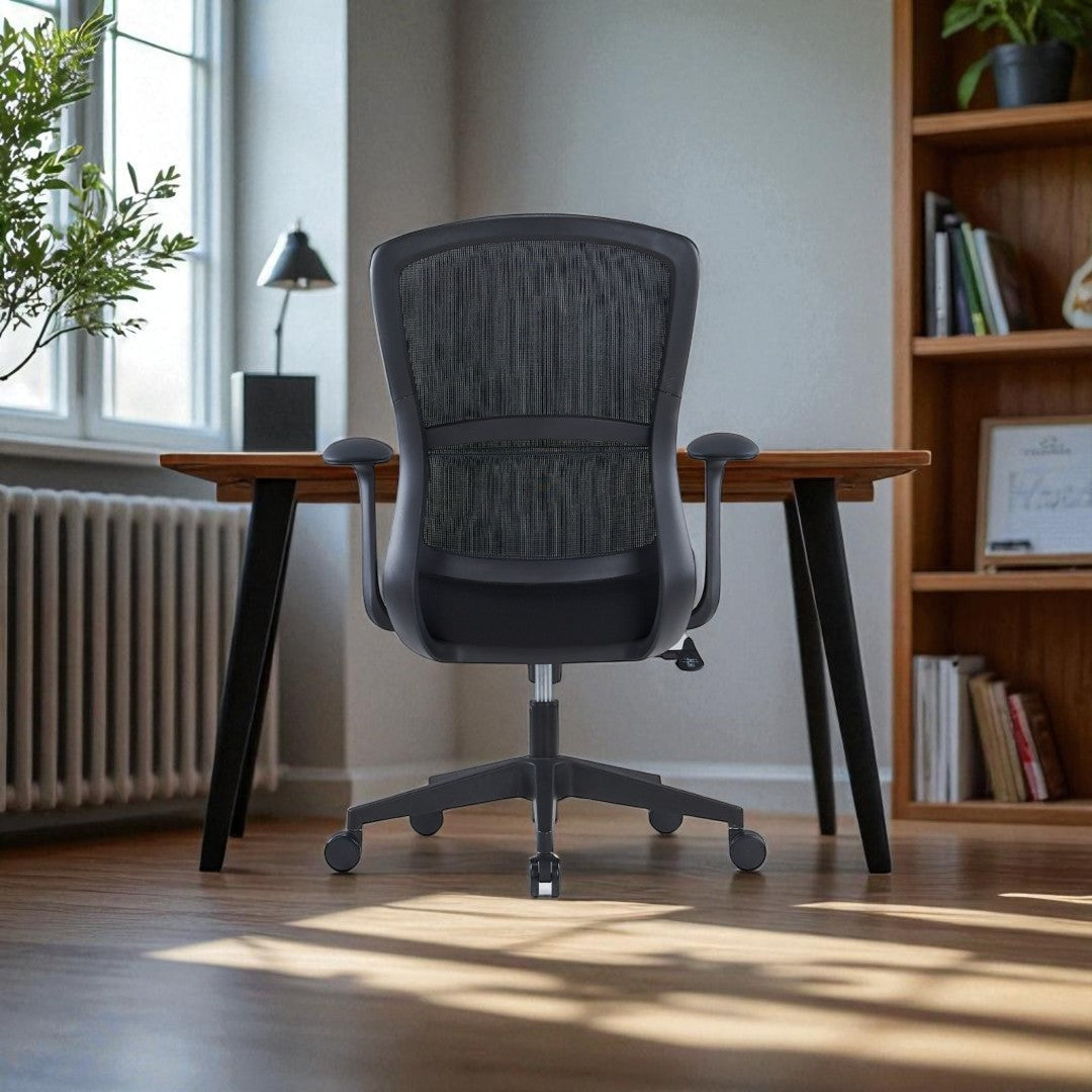 Breathable Mesh Medium Back Office Chair – Black Frame