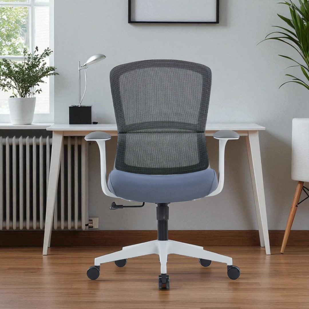 Ergonomic Mesh Medium Back Office Chair – White Frame