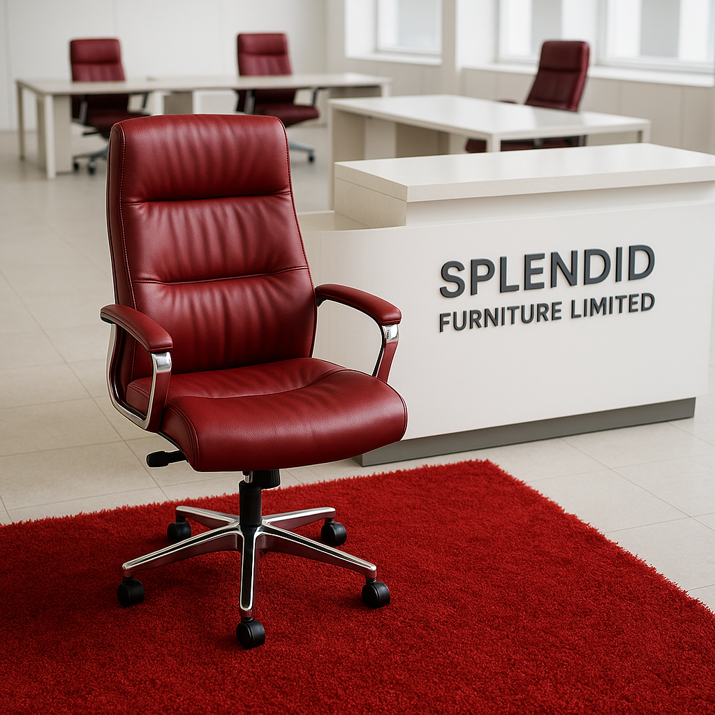 Executive High-Back Ergonomic Leather Office Chair