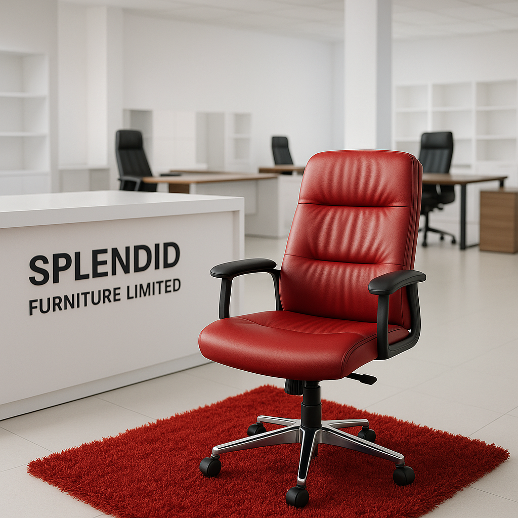 Executive High-Back Ergonomic Leather Office Chair